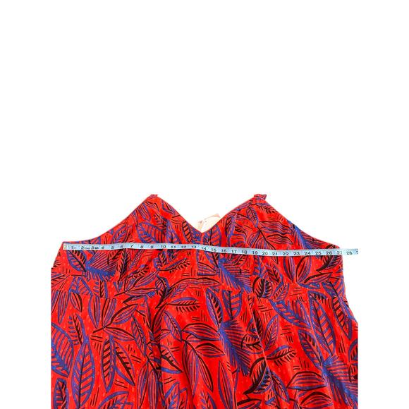 NWT Alexis Target Red Blue Plus Tie Strap Tropical Leaf Asymmetrical Dress 4X - Picture 10 of 13